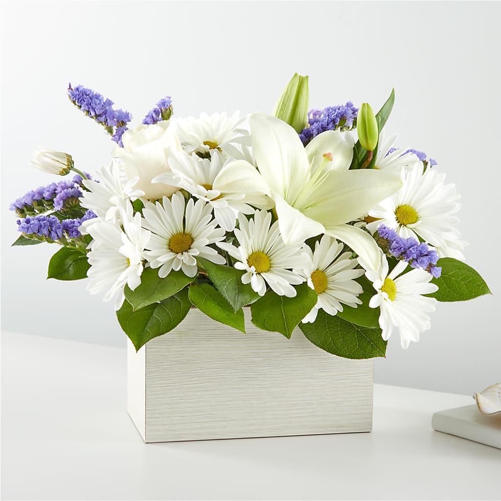Beyond Blue Box Bouquet – Rhea Flower Shop, Toronto ON