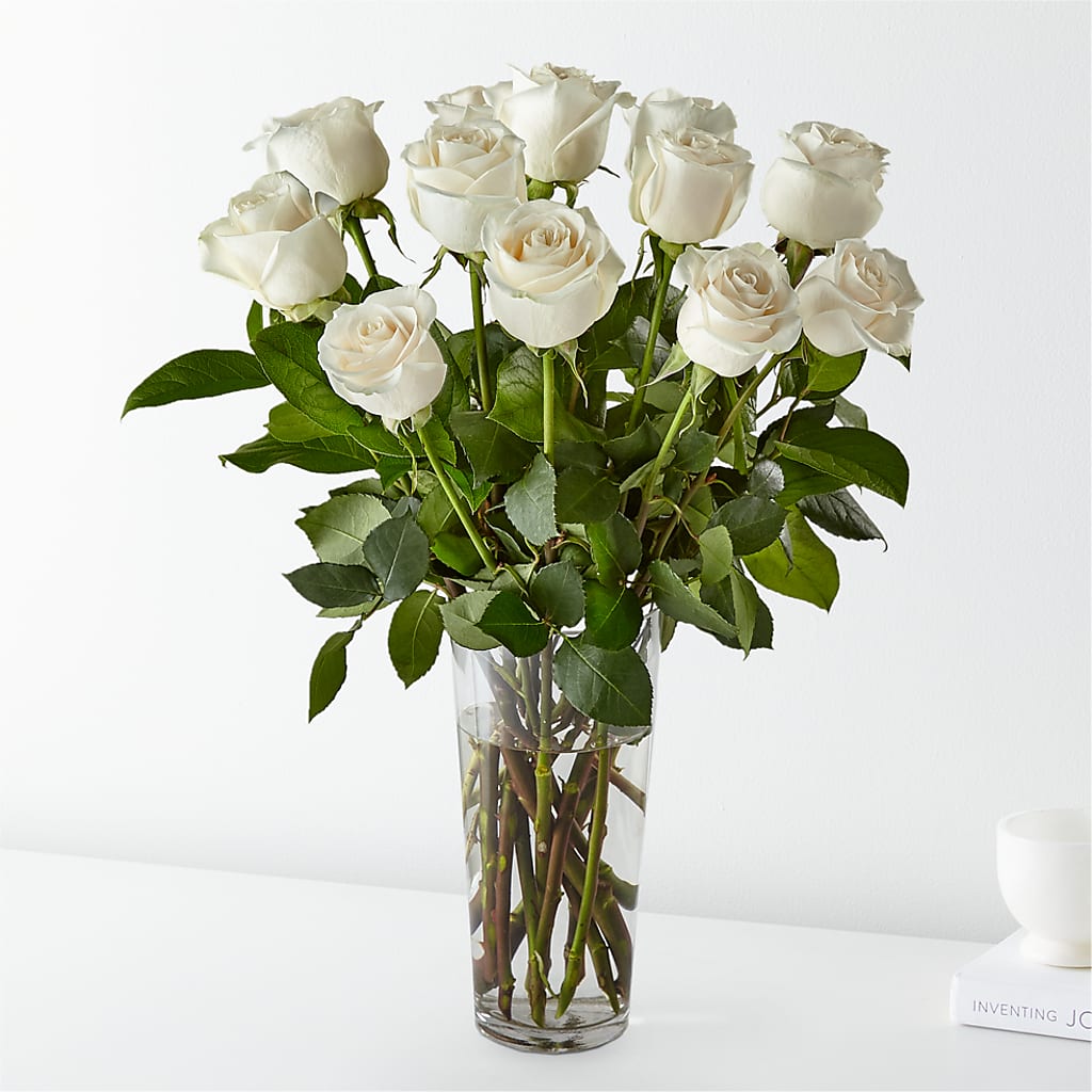 Long Stem White Rose Bouquet – Rhea Flower Shop, Toronto ON