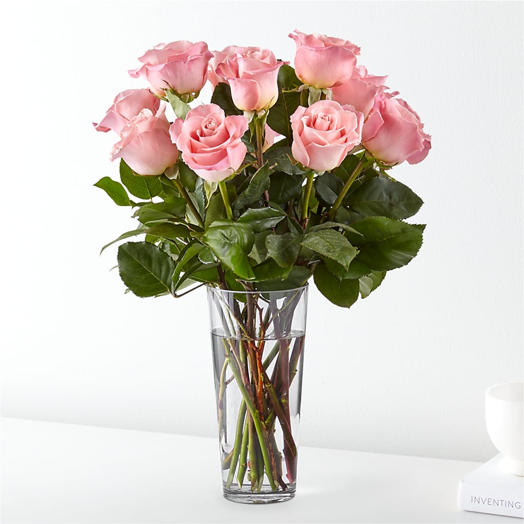 Long Stem Pink Rose Bouquet – Rhea Flower Shop, Toronto ON