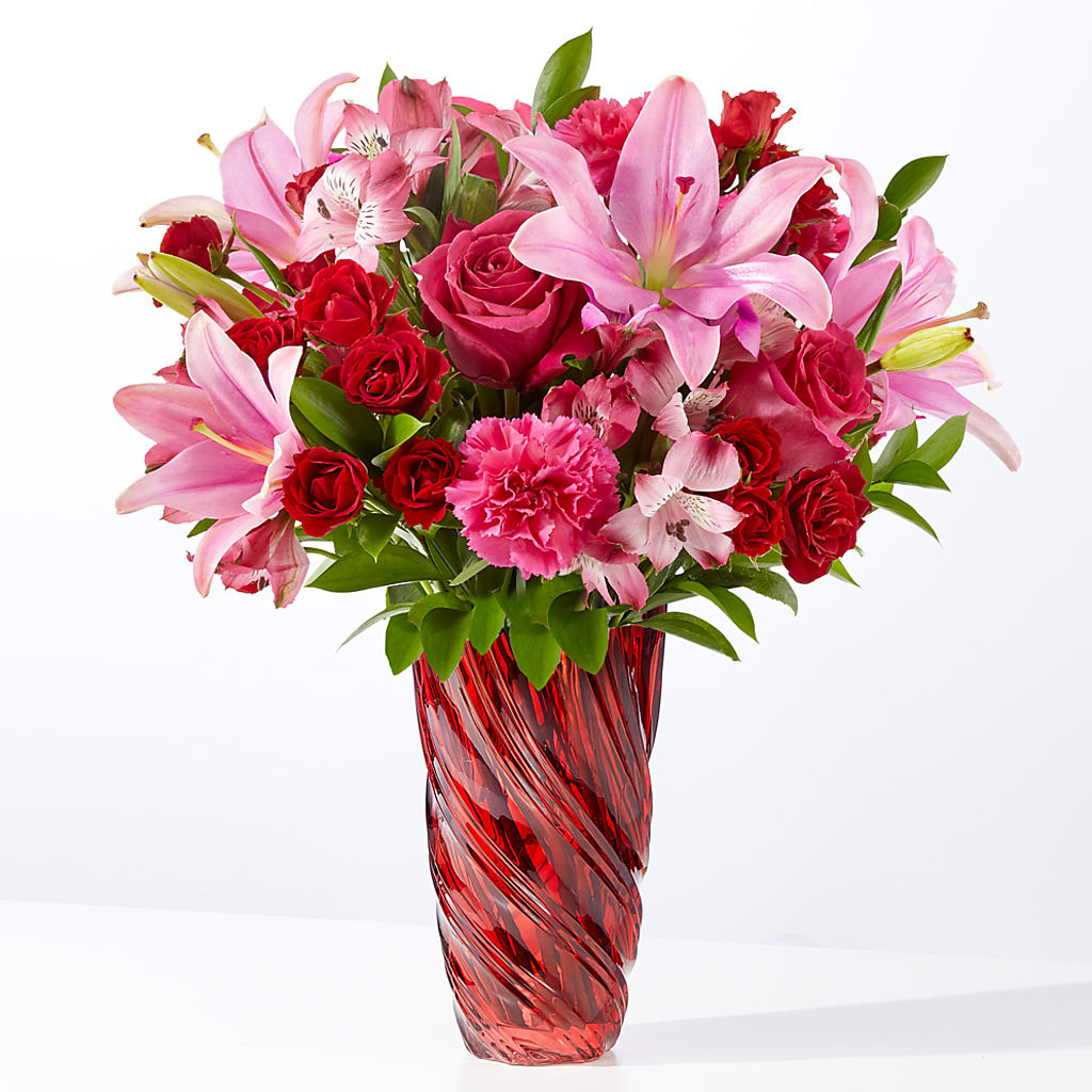In Love Bouquet with Luxe Swirl Vase – Rhea Flower Shop, Toronto ON