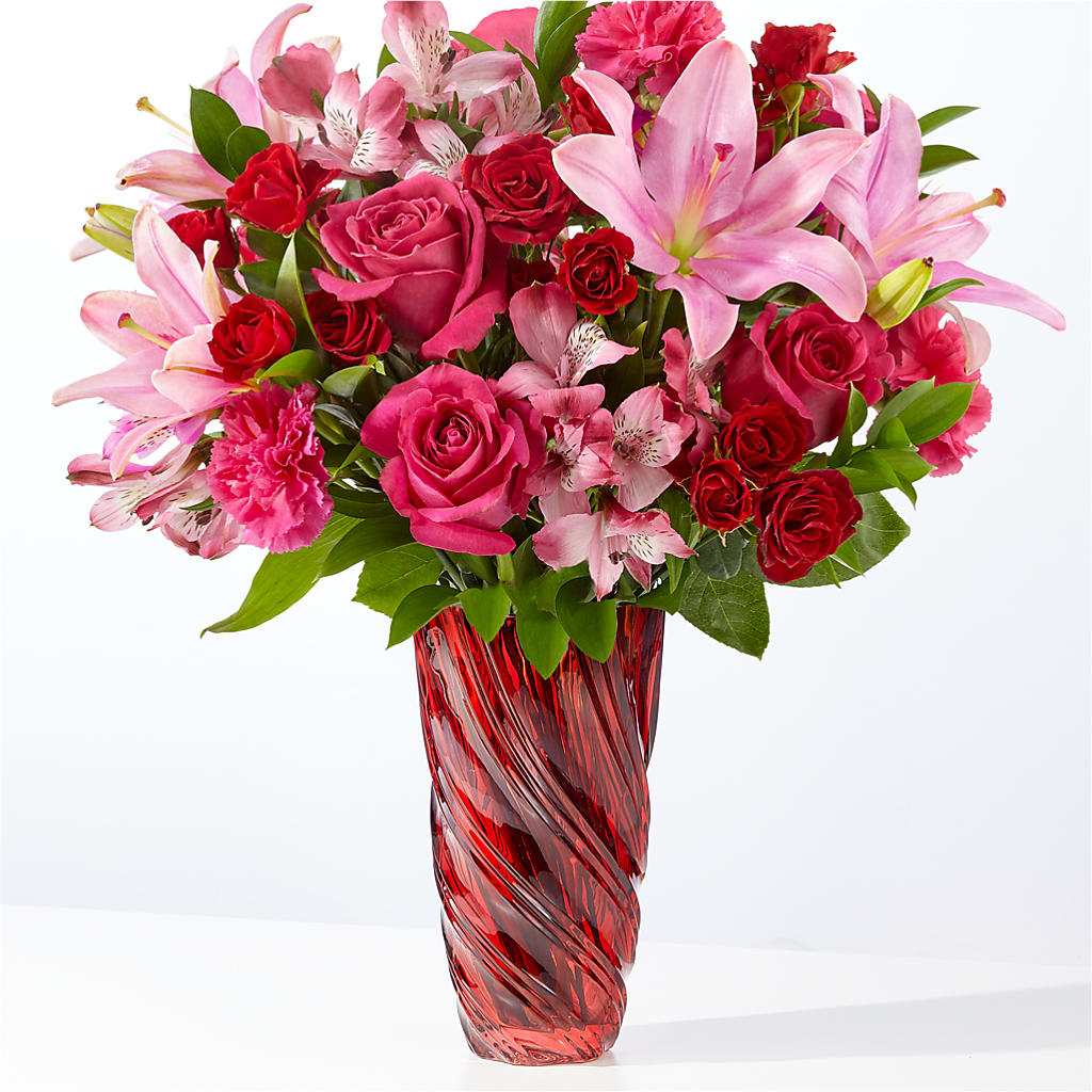 In Love Bouquet with Luxe Swirl Vase – Rhea Flower Shop, Toronto ON