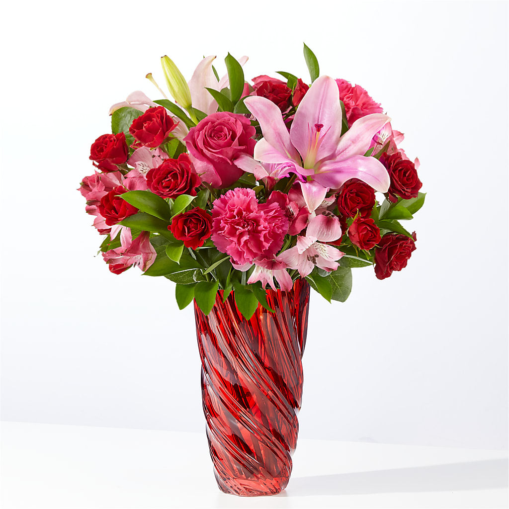 In Love Bouquet with Luxe Swirl Vase – Rhea Flower Shop, Toronto ON
