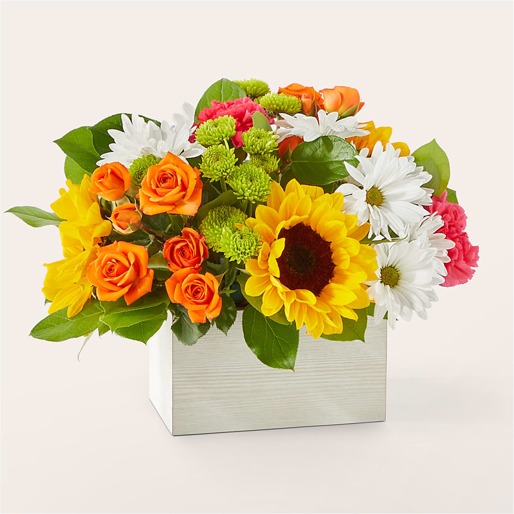 Sun-drenched Blooms Box Bouquet – Rhea Flower Shop, Toronto ON
