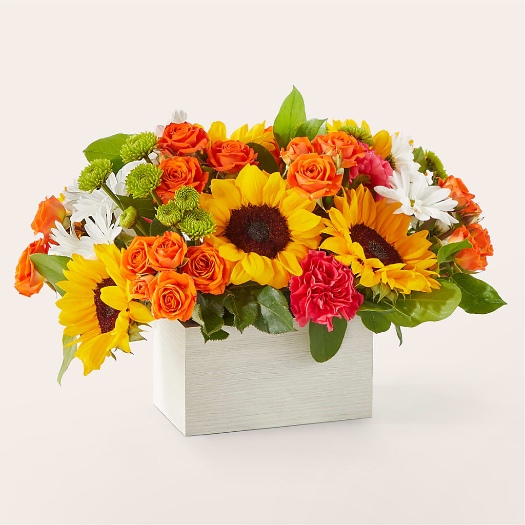 Sun-drenched Blooms Box Bouquet – Rhea Flower Shop, Toronto ON