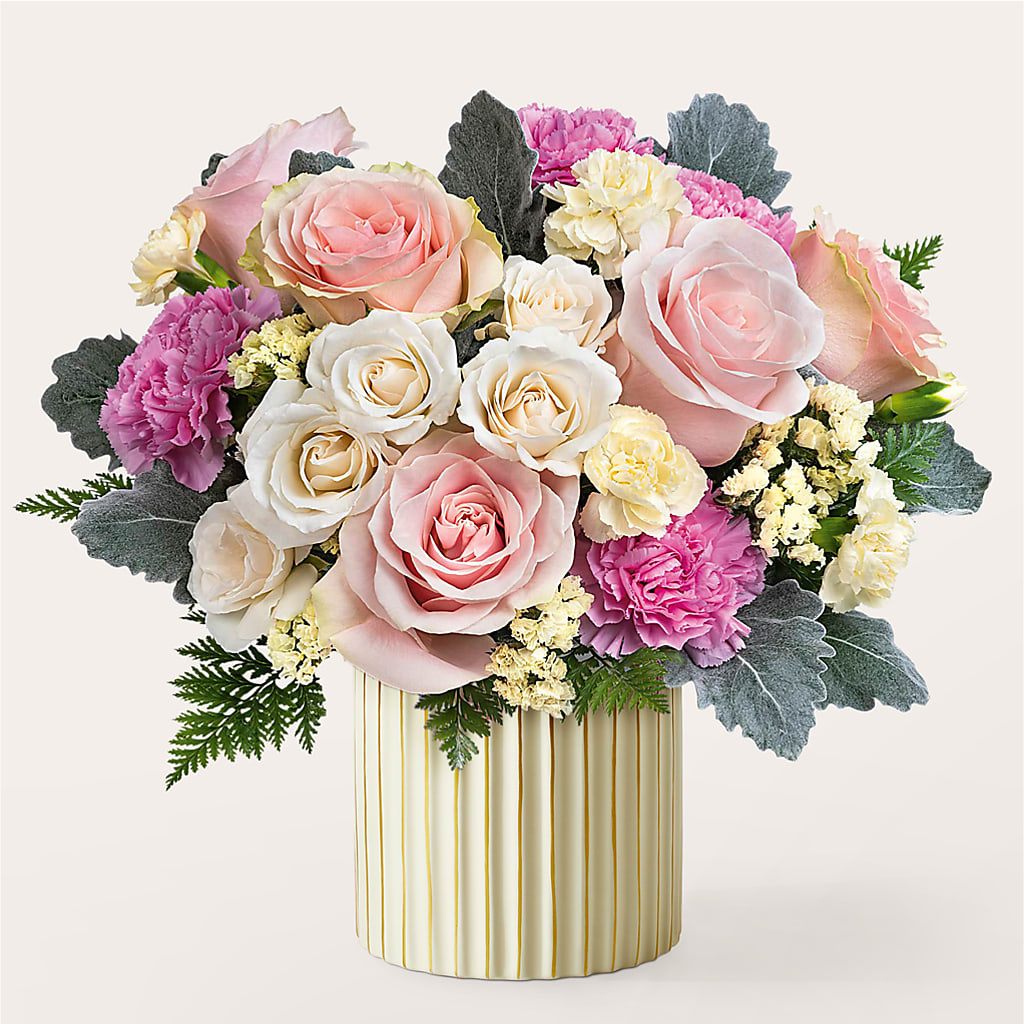 Blissful Moments Bouquet with Ivory Vase – Rhea Flower Shop, Toronto ON