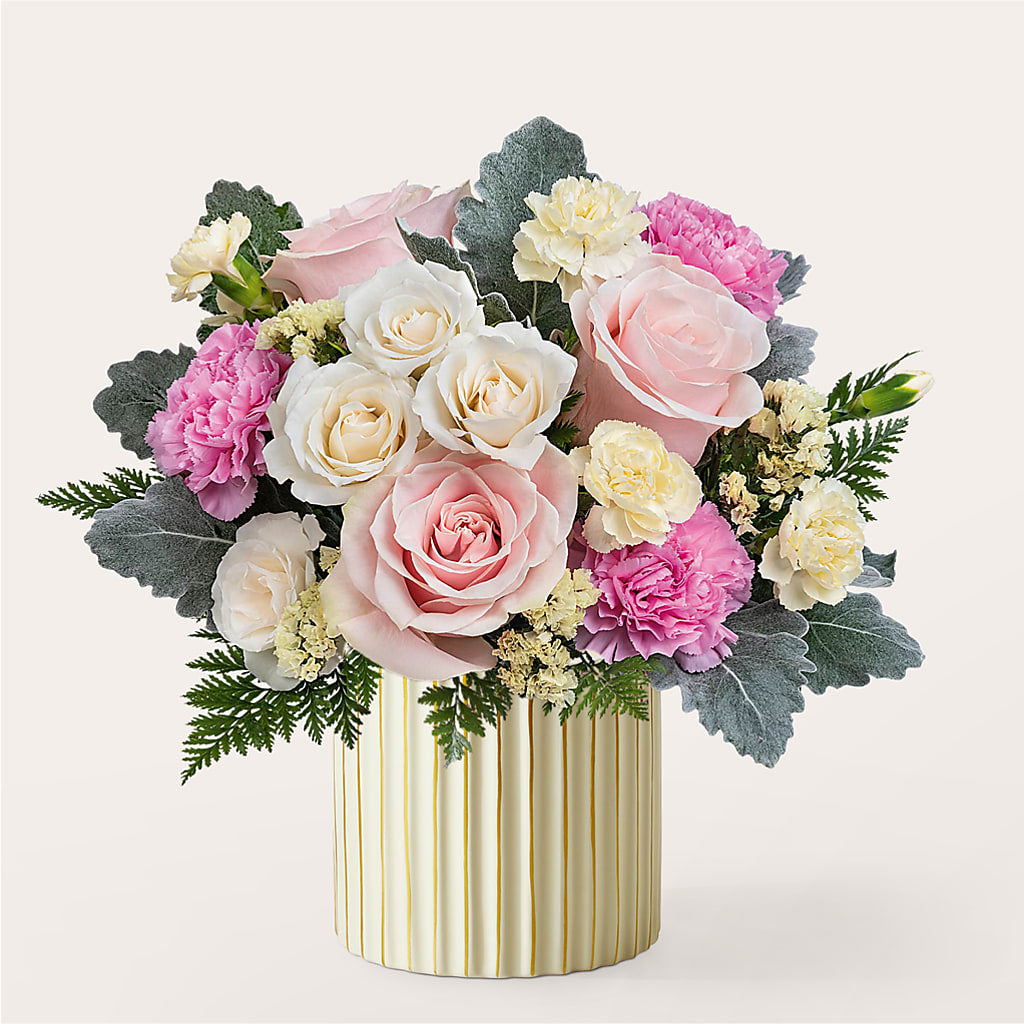 Blissful Moments Bouquet with Ivory Vase – Rhea Flower Shop, Toronto ON