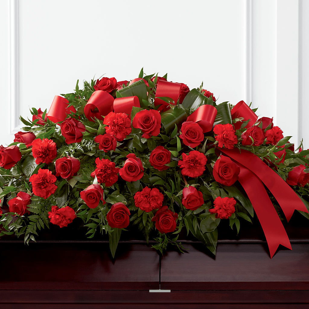 Tribute of Life Casket Spray – Rhea Flower Shop, Toronto ON