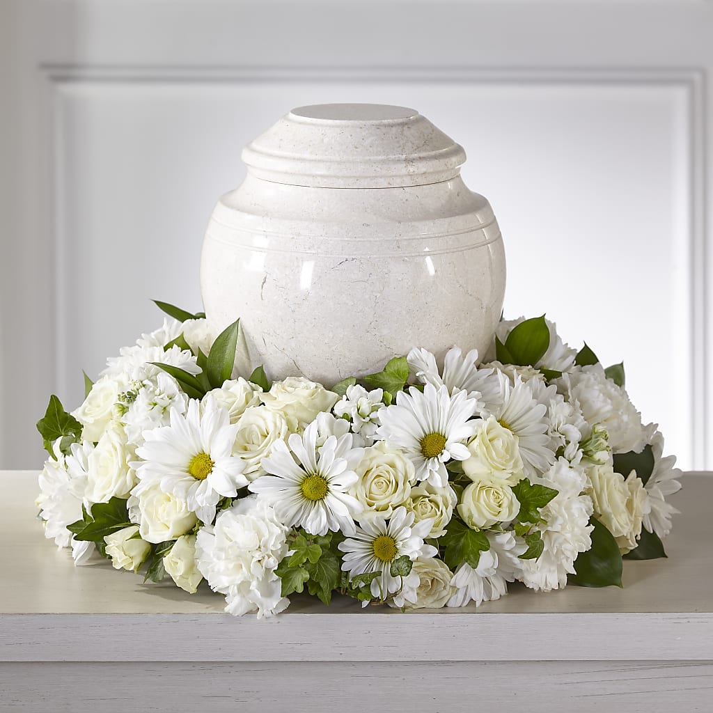 Ivory Gardens Cremation Adornment – Rhea Flower Shop, Toronto ON