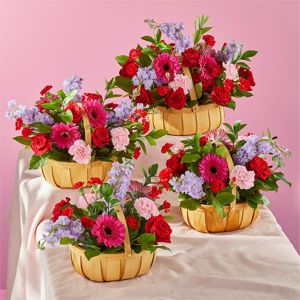 Pink Picnic Basket – Rhea Flower Shop, Toronto ON