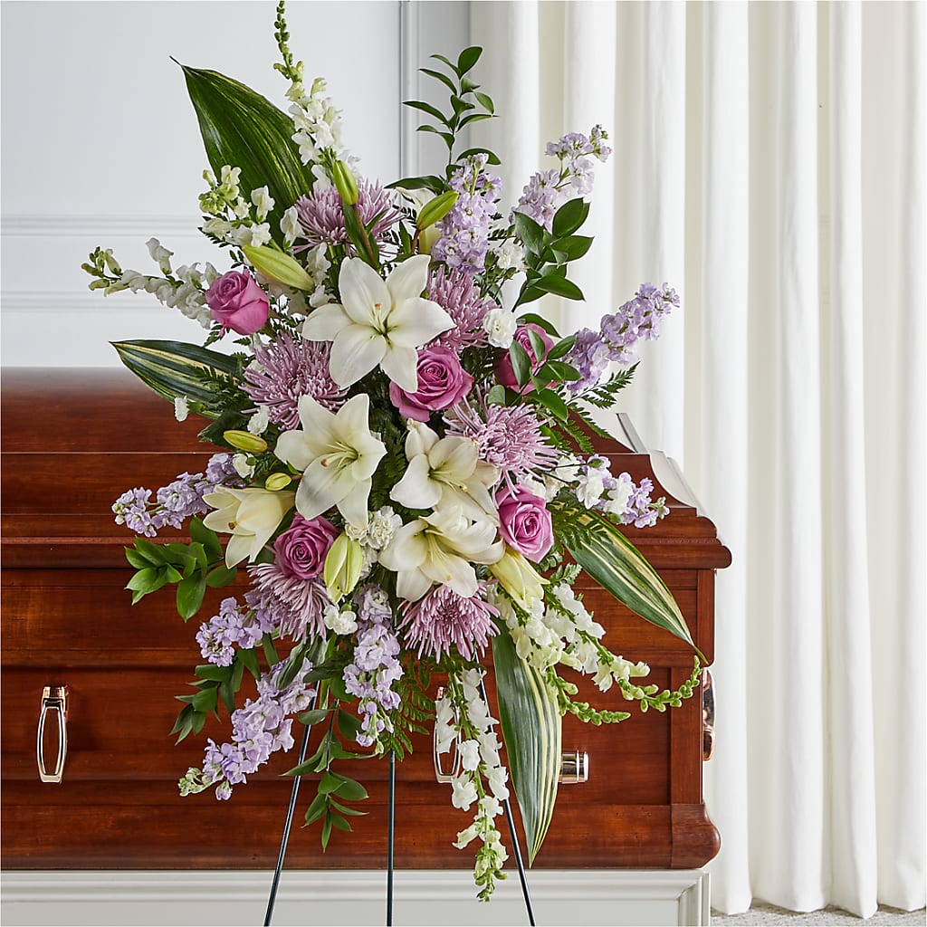 Grateful Hearts Standing Spray – Rhea Flower Shop, Toronto ON