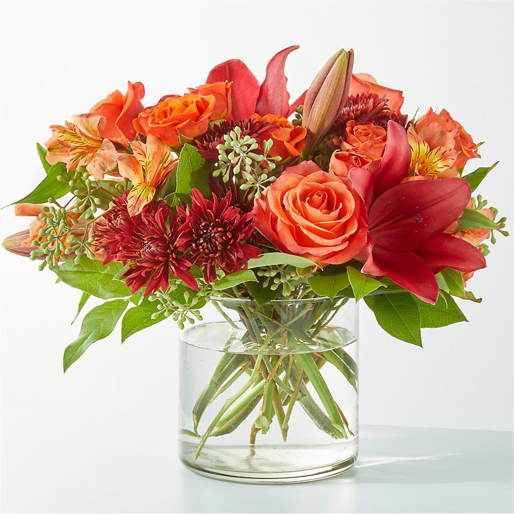 Crimson Leaves Bouquet – Rhea Flower Shop, Toronto ON