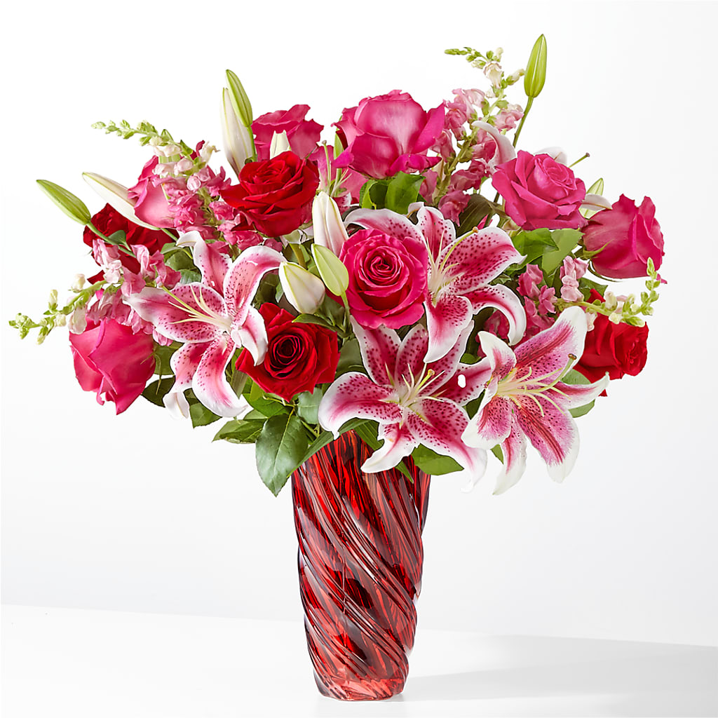 Always You Bouquet with Luxe Swirl Vase – Rhea Flower Shop, Toronto ON