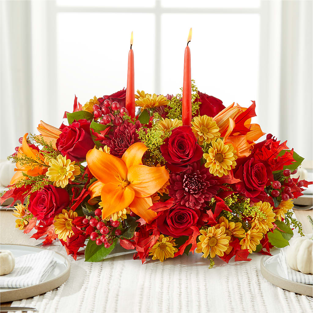 Autumn's Embrace Centerpiece – Rhea Flower Shop, Toronto ON