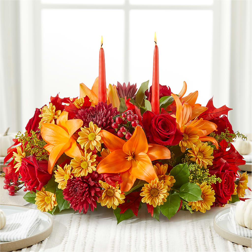 Autumn's Embrace Centerpiece – Rhea Flower Shop, Toronto ON