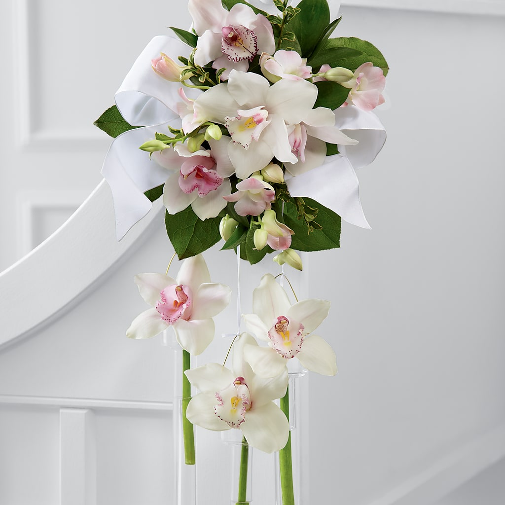 Perfect Entrance Pew Arrangement – Rhea Flower Shop, Toronto ON