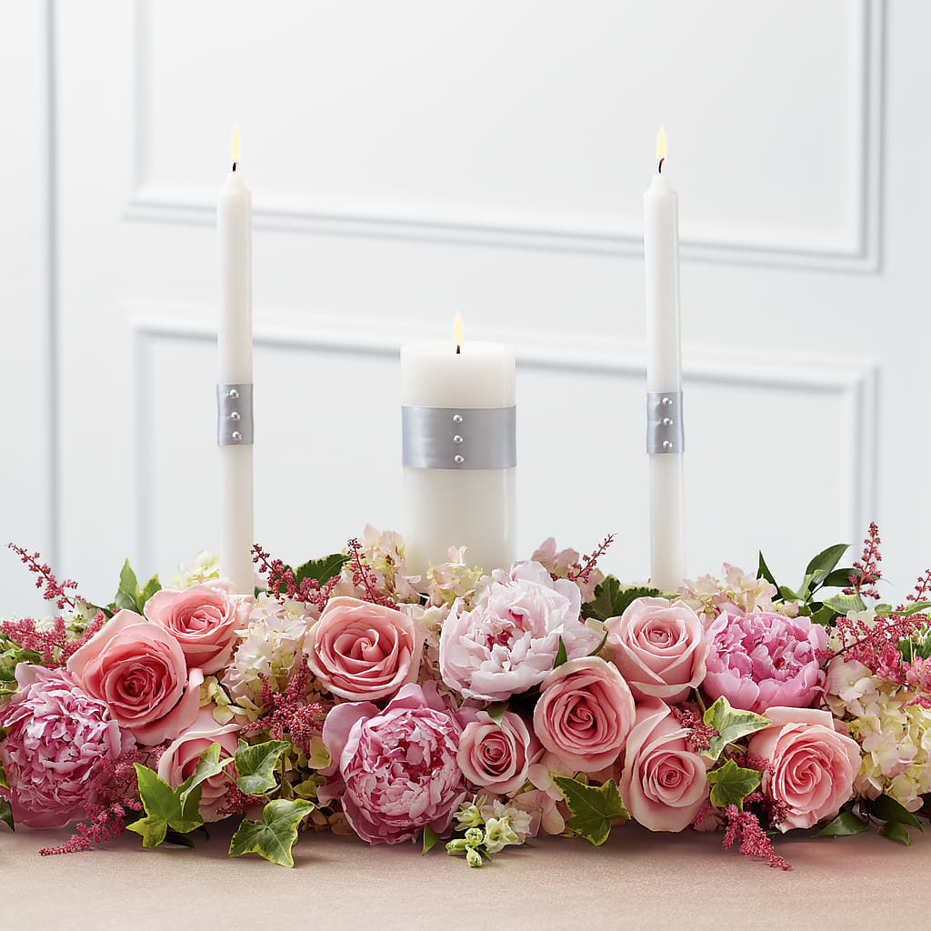 Worldwide Romance Unity Candle Arrangement – Rhea Flower Shop, Toronto ON