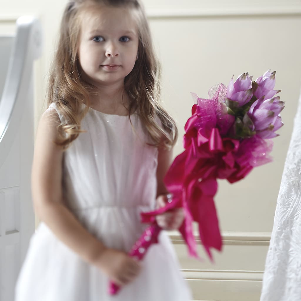 Sparkle Pink Flower Girl Bouquet – Rhea Flower Shop, Toronto ON