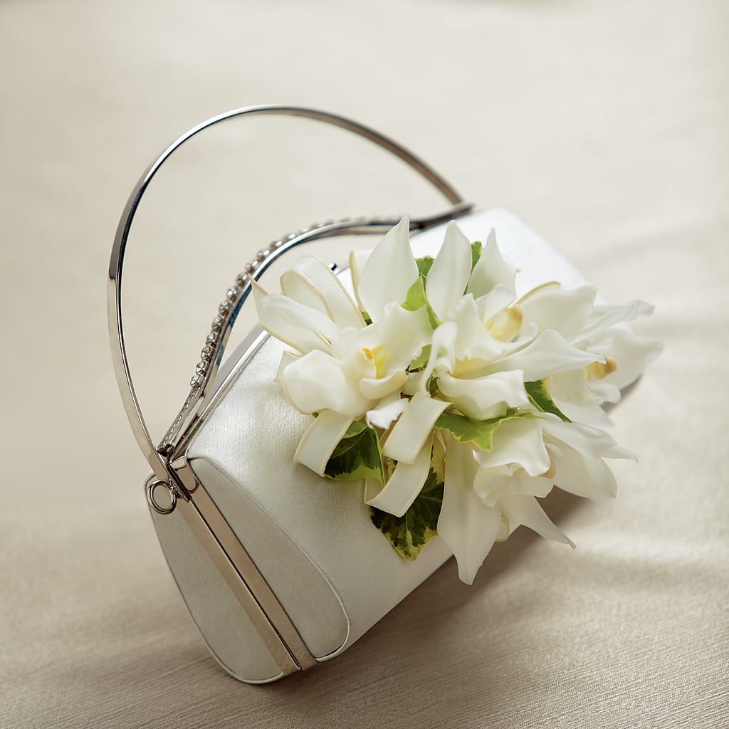 White Purse Decor – Rhea Flower Shop, Toronto ON