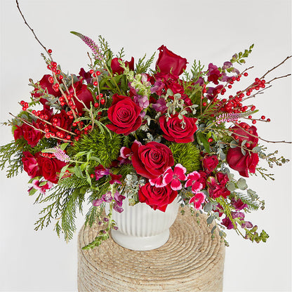 Big Red Bow Bouquet –  Rhea Flower Shop, Toronto ON