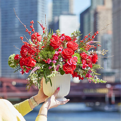 Big Red Bow Bouquet –  Rhea Flower Shop, Toronto ON