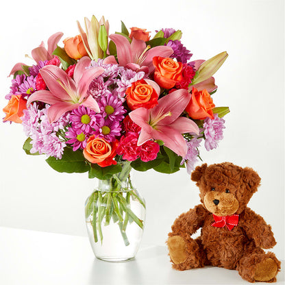 One and Only Bouquet and Bear Bundle –  Rhea Flower Shop, Toronto ON