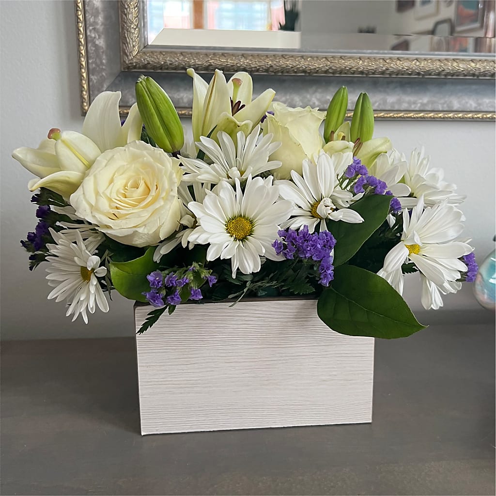 Beyond Blue Box Bouquet –  Rhea Flower Shop, Toronto ON