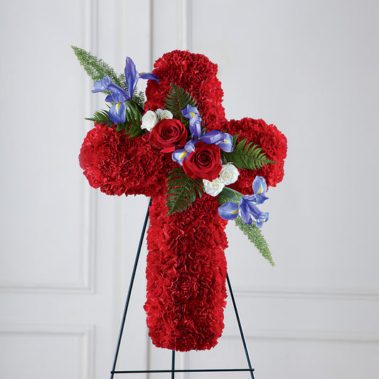 Faithful Hero Floral Cross –  Rhea Flower Shop, Toronto ON