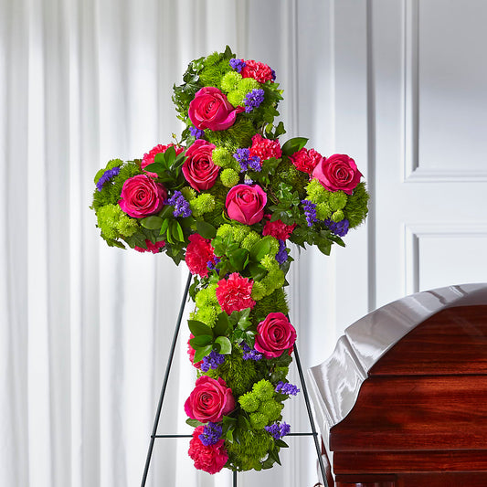 Tribute Rose Floral Cross –  Rhea Flower Shop, Toronto ON