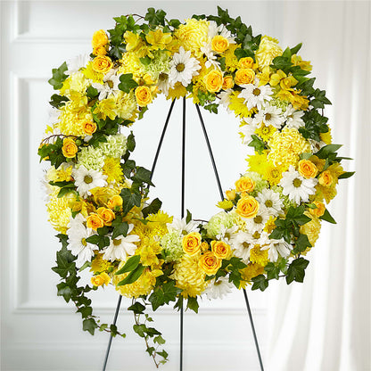 Golden Remembrance Wreath –  Rhea Flower Shop, Toronto ON