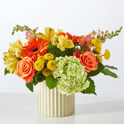 Autumn Sunshine Bouquet with Ivory Vase –  Rhea Flower Shop, Toronto ON