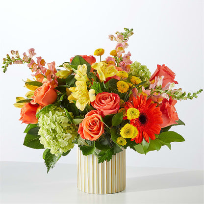 Autumn Sunshine Bouquet with Ivory Vase –  Rhea Flower Shop, Toronto ON