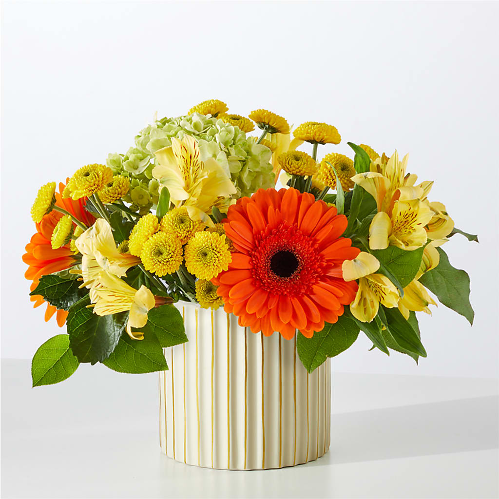 Autumn Sunshine Bouquet with Ivory Vase –  Rhea Flower Shop, Toronto ON