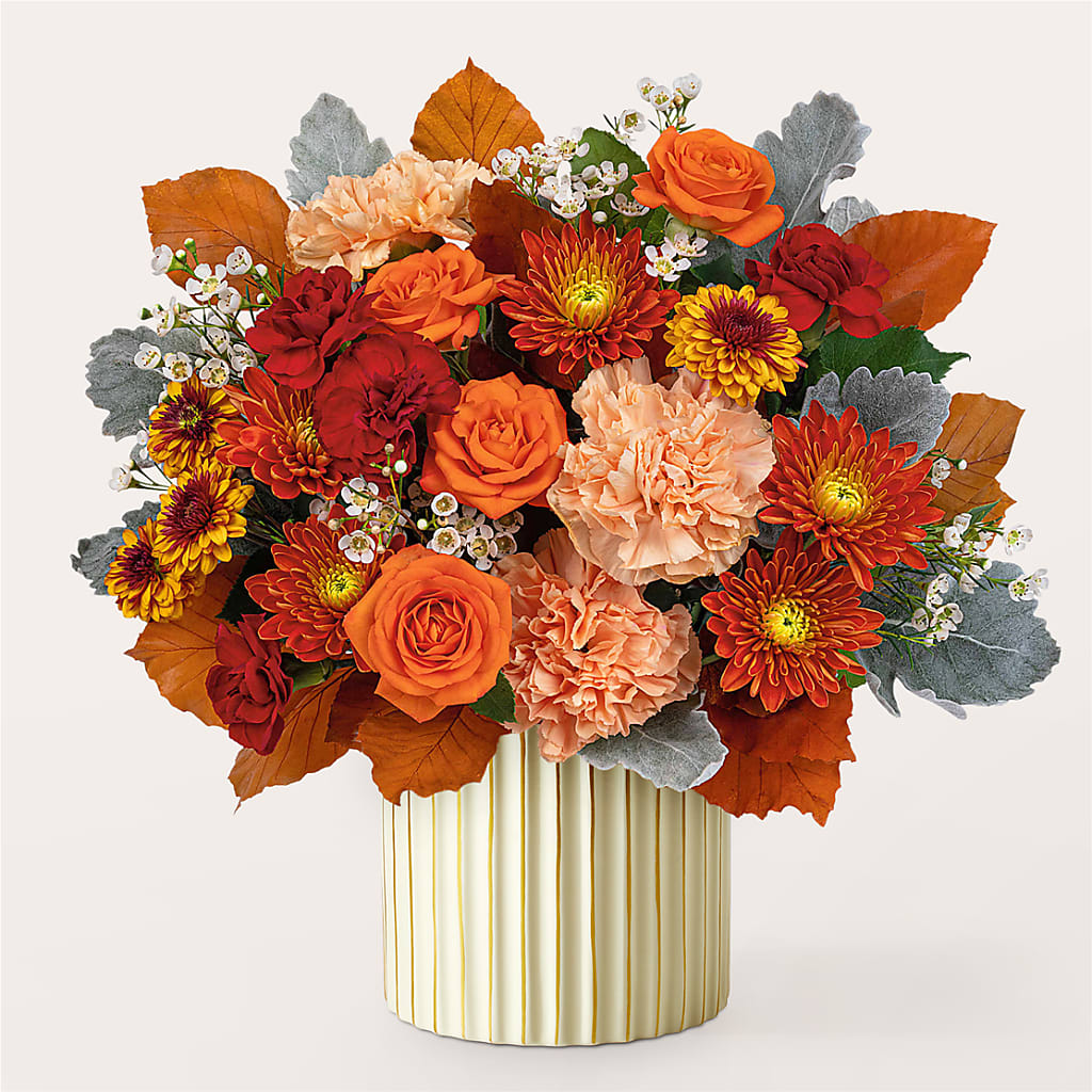 Merlot Bouquet with Ivory Vase –  Rhea Flower Shop, Toronto ON