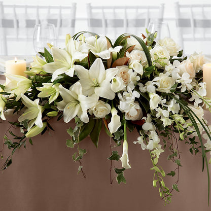 White Linen Arrangement –  Rhea Flower Shop, Toronto ON