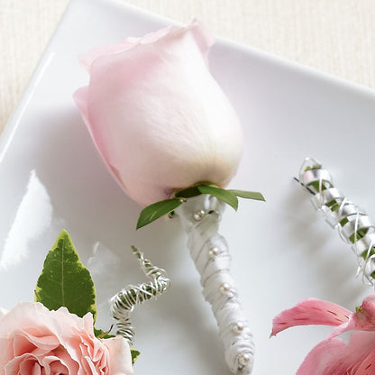 Pink Rose Boutonniere –  Rhea Flower Shop, Toronto ON