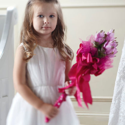 Sparkle Pink Flower Girl Bouquet –  Rhea Flower Shop, Toronto ON