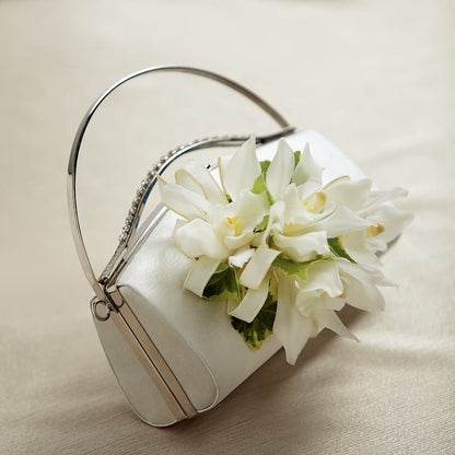 White Purse Decor –  Rhea Flower Shop, Toronto ON