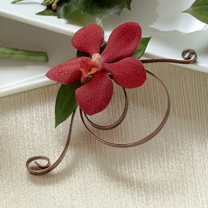 Red Mokara Boutonniere –  Rhea Flower Shop, Toronto ON