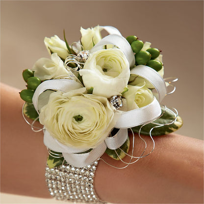 White Wedding Corsage –  Rhea Flower Shop, Toronto ON